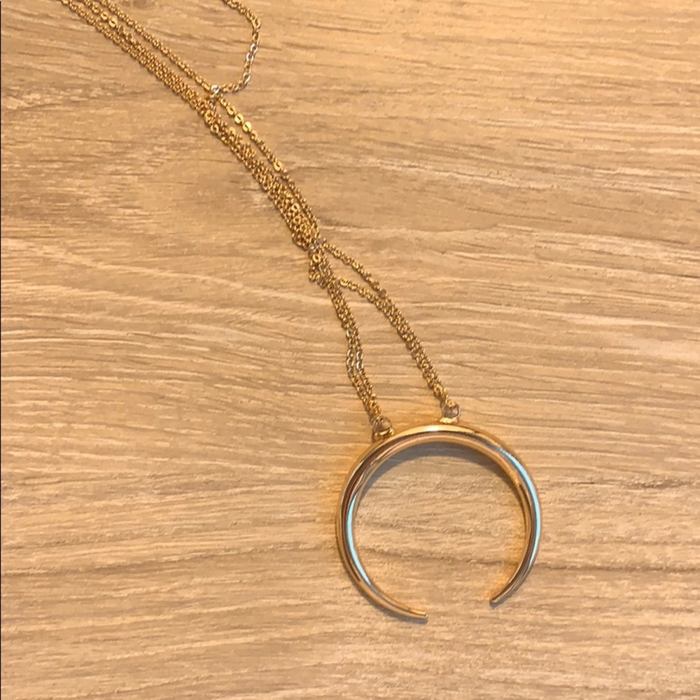 Gold Crescent Moon Necklace 🌙